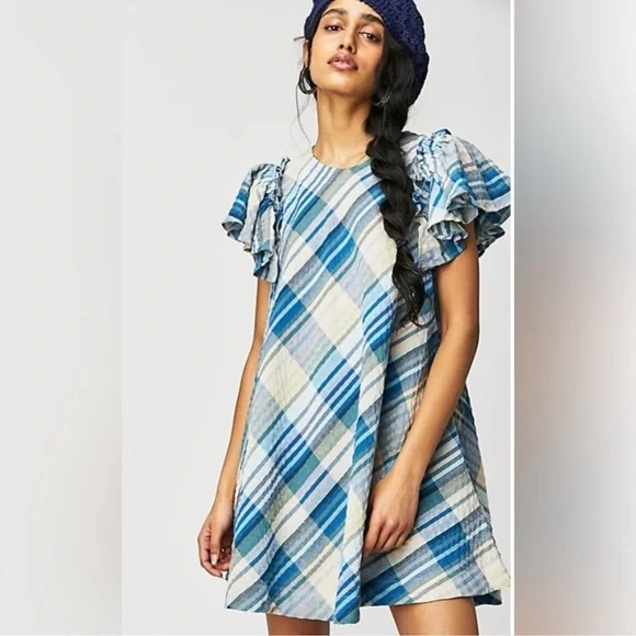Free People Yara Madras Mini Dress